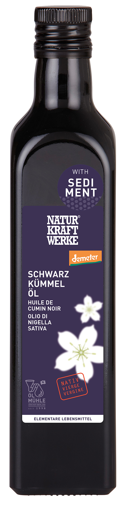 Schwarzkümmelöl nativ mit Sediment 500 ml Demeter