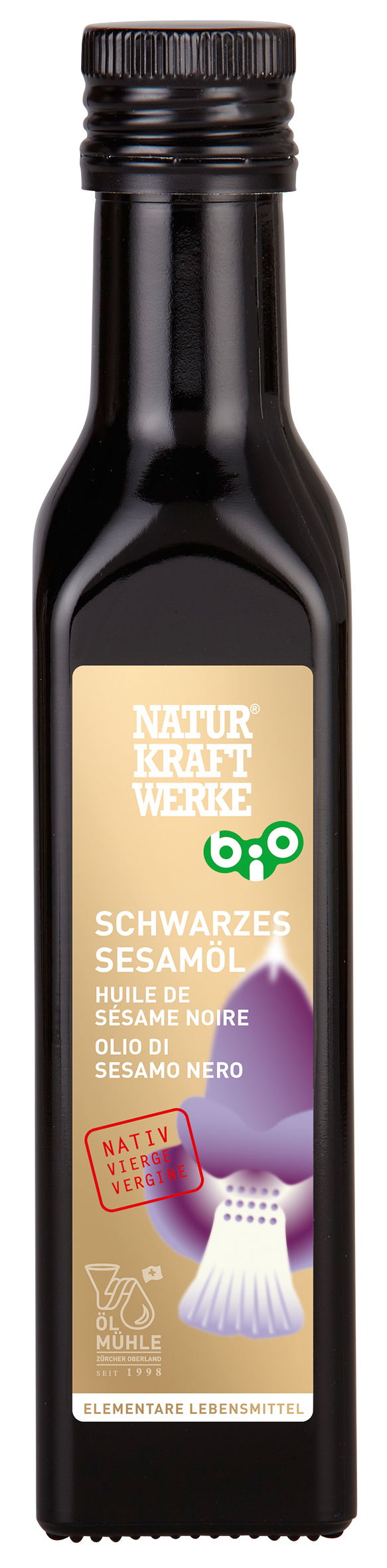 Schwarzes Sesamöl nativ 250 ml BIO/kbA