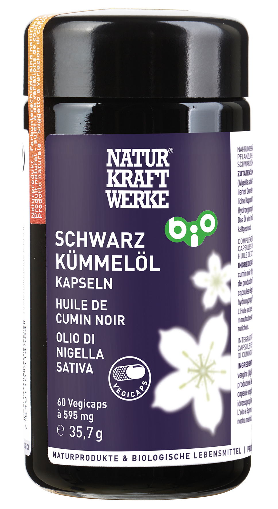 Schwarzkümmelöl 60 Vegicaps à 595 mg BIO/kbA
